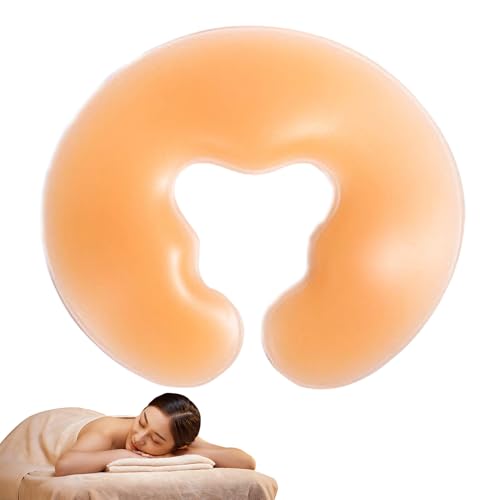 Almohada de masaje de silicona en forma de U con base dura para spa y camillas
