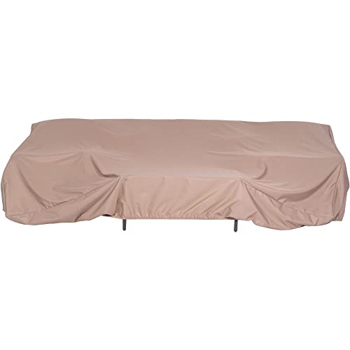 Hanover Outdoor Large Rectangle Furniture Cover for Loveseat, Waterproof, Weatherproof, and UV-Resistant Polyester Cover, 57\" D x 126\" W x 31.1\" H, Tan