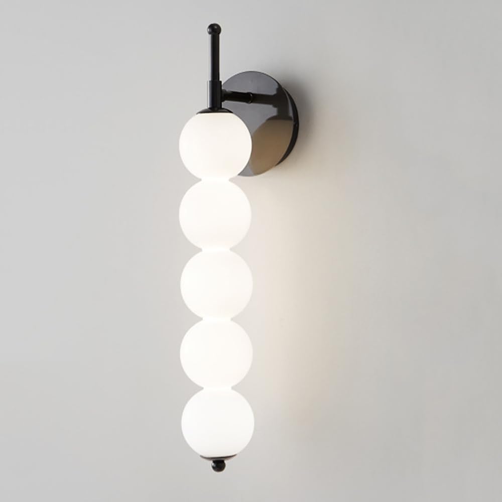 HYJAUSXB Globe Wall Light LED Sconce White Glass Mount Lamp Copper Hardwired Sconces Lighting Living Room Lights Bedroom Bedside Restaurant Decor Lamps