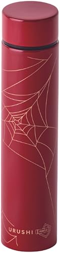URUSHIPOKETLE 蜘蛛の巣デザイン 朱色 180ml / 国産 マグボトル 水筒 おしゃれ ギフト 包装 ポケトルボトル 通勤 通学 キャンプ 登山 アウトドア トレイル 漆塗り 小物 蒔絵 プレゼント 贈り物 日本製 国産 伝統工芸 鮮やか