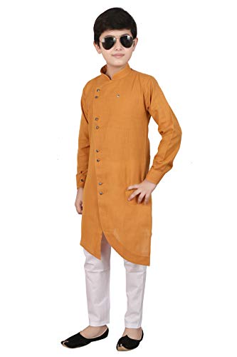 Boy's Indian Kurta For Boys | Kids Ethnic Wear | Pack Of 1 (S-109) (Mustard, 9-10 Years)4