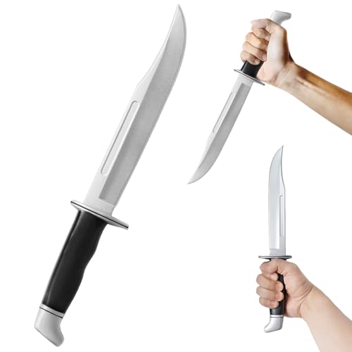 Kendane 13.5 Halloween Fake Rubber Knife Halloween Cosplay Knife Prop Martial Arts Safe Practice Knives Plastic Halloween Decorations.