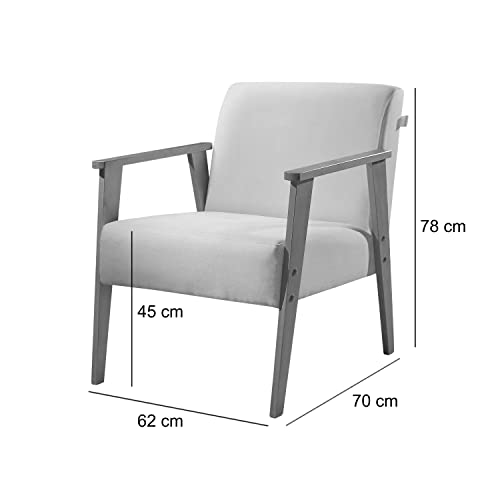 Poltrona em Linho Perla Agarb Decor Cor:Linho Bege