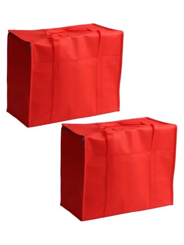 NiuLumea Bolsas de comestibles aisladas de 41 x 33 x 23 cm, juego de bolsas hielera plegables de 35 litros con aislamiento térmico para almacenamiento de alimentos, paquete de 2 unidades, tela no