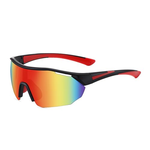 [VQXARDJH] Outdoor sports cycling glasses with colorful real film fashionable sunglasses(3067blackframeorangeredslice)