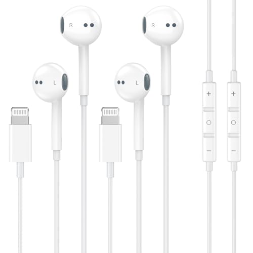 2 Pack Wired Headphones for iPhone Earbuds with Built-in Microphone & Volume Control Nosie Reduction Earphones Headsets Compatible with iPhone 14 13 12 11 Pro Max XS XR X 8 7, Support All iOS System by IIOZO - Used condition - US$6.62