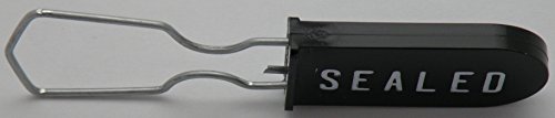 Image of Plastic Padlock Security Seal with Large Shackle Metal Wire (Black, 50 Pack)