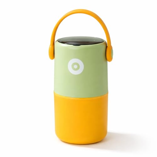 Image of YELONA 820ml Double Layer Lunch Pot for Kids & Adults | Stainless Steel 304 Bento Food Jar | Headphone Style Handle | Leak-Resistant, Two Compartment Tiffin Box (Oliver Amber)