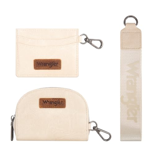 Image of Wrangler KeyChain Wallet Wristlet Wallets for Women Dual Pouch Wristlet with Zipper Womens Credit Card Holder Wallet