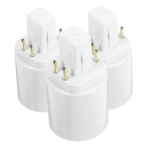 DIYEAH Adaptateurs De Culot D’ampoule G24q Vers E27 Résistants à La Chaleur, Convertisseur De Douille 4 Broches Pour Éclairage Domestique Et Professionnel, Lot De 3 Pièces, Compatible Ac100-240v