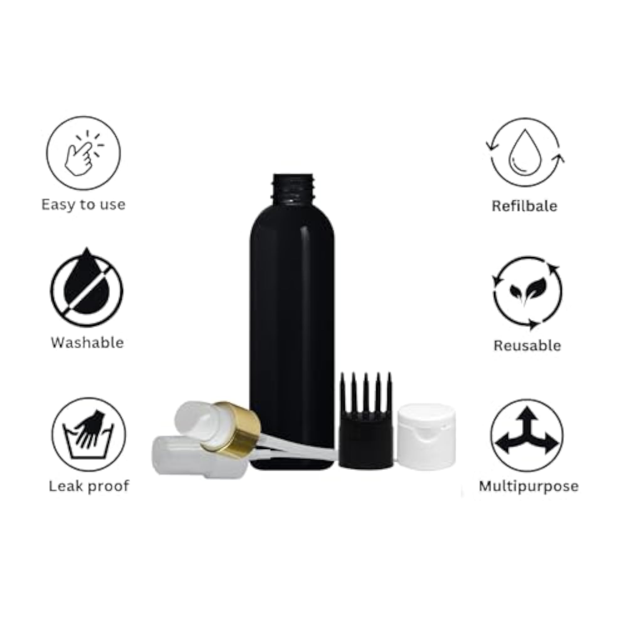Set of 3 Durable Refillable Spray Bottles with Atomizers