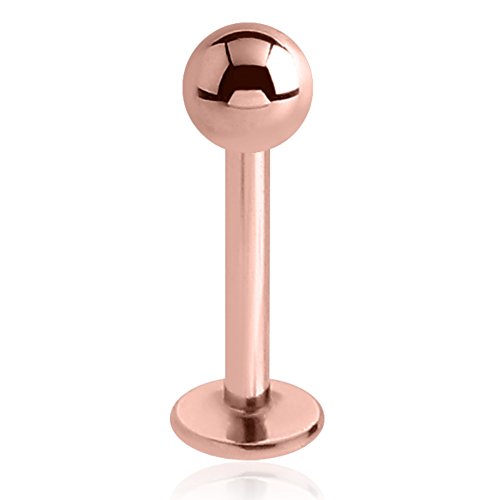 eeddoo Piercing Labret Rosé Rosegold Edelstahl Stärke: 1,2 mm Länge: 6 mm
