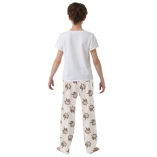 ZZXXB Monkey Violin Boys Long Pants Soft Trousers Elastic Waist Kids Lounge Bottoms with Pockets S-XL3