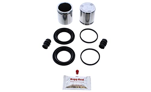 Image of Bigg Red - Front Left or Right Brake Caliper Repair Seal Kit and Pistons - Compatible with Discovery 1998-2002 2004-2017, Rover 1994-2012 Sport 2005-2013