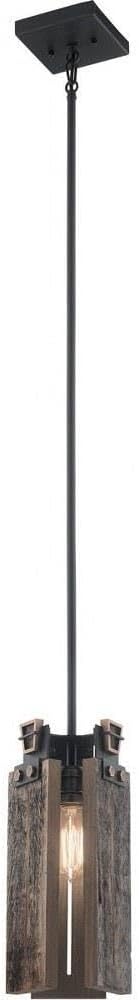 Kichler Ridgewood 14.25" 1 Light Mini Pendant in Textured Black