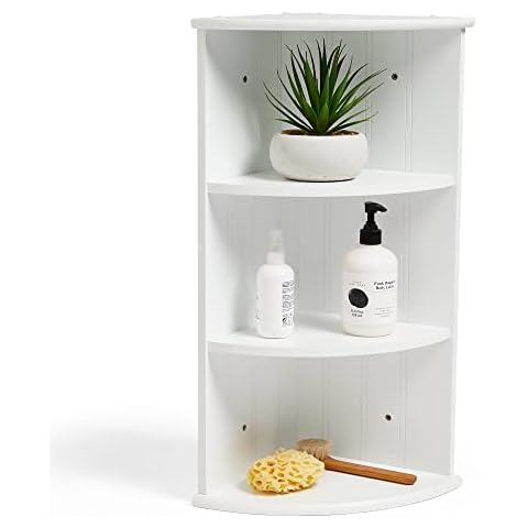 VonHaus White Corner Shelf Unit Cover