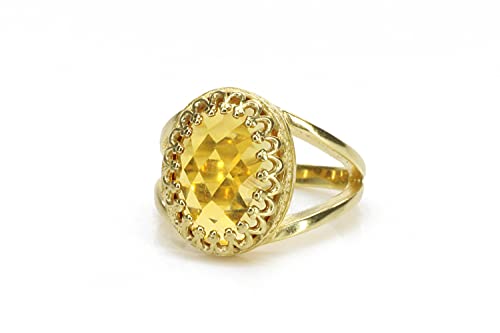 Image of Exquisite November Birthstone Ring by Anemone Jewelry - Citrine Ring in 14k Gold-filled Ring Band - Sizes 3-12.5 - Birthstone Jewelry Handmade by Skilled Artisans - with Fancy Box