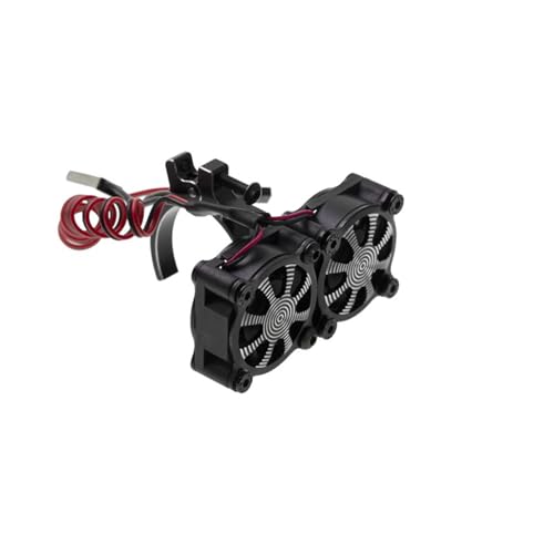 5-10V Motor Heatsink Dual Cooling Fan for Axial SCX10 TRX4 RC Car Black bb