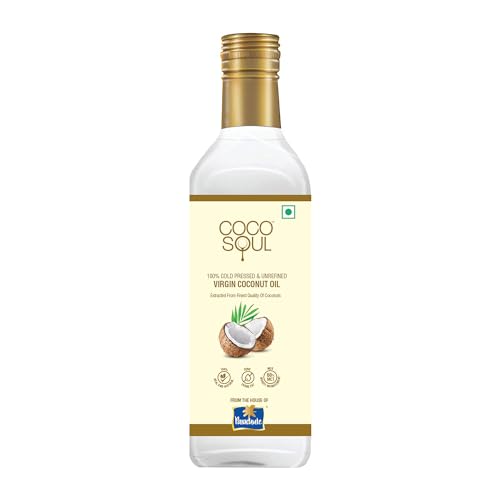 Image of Coco Soul Cold Pressed Unrefined Virgin Coconut Oil | 60% MCT | Multipurpose Usage | Daily Cooking| Keto Friendly | Naturally Cholesterol Free | A1 grade real coconut | From Makers of Parachute 1000 ml