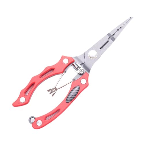 Dynwave Alicate para Pesca com Função de Cortar Linha e Remover Gancho, Vermelho