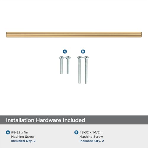 Image of Amerock 8-13 /16 inch Bar Pulls Champagne Bronze Drawer Pull | 8-13 /16 inch (224mm) Center-to-Center Mounting Distance and 11-3 /16 inch Overall Length, Durable Carbon Steel Cabinet Hardware
