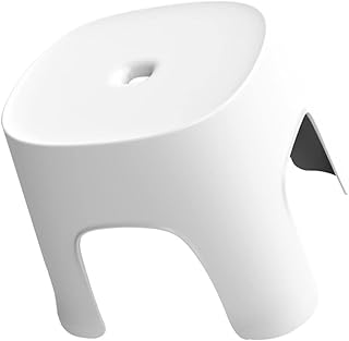 GRIRIW 1pc Plastic Stool Step Ladder for Adults Plastic Foot Stool Bathroom Stool Non- Step Stool Plastic Seat Stools 's Stool Small Stool Small Plate Stackable Baby White