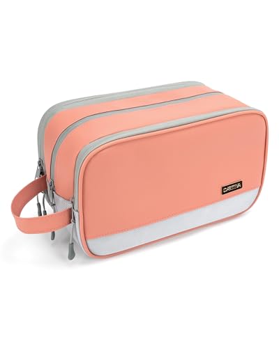 Carttiya Mujer Neceser de Viaje, Impermeable PU Neceser Maquillaje Grande Viaje Bolsa de Aseo (8.79L, Rosa)
