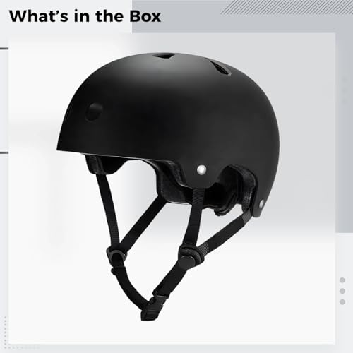 Casco de monopatín negro con espuma EPS protectora compatible con patinadores 2
