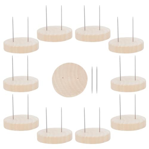 FREEBLOSS - FREEBLOSS Lot de 10 supports de poupée en acier double crochet – Présentoir de poupées en feutre et accessoires avec base en bois