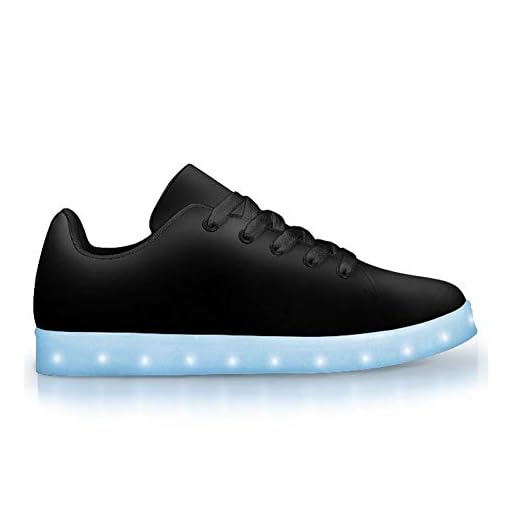 Electric Styles - LED Light Up Low Top Sneakers, App-Controlled Adult Tennis Shoes ((11 Women) (8.5 Men) (EU36), Black Out)