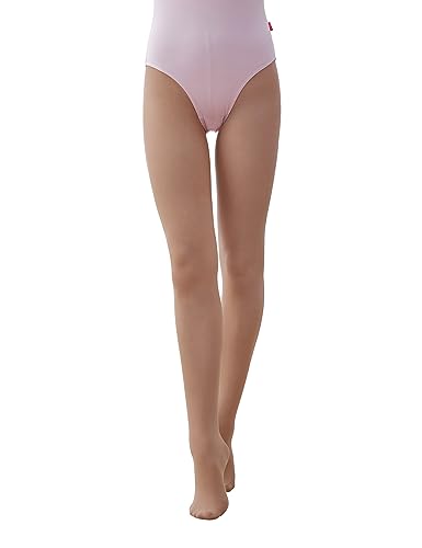 Lista de Medias para Niña para comprar hoy. 45 Daydance - Medias de ballet profesionales con pies para niños pequeños, niñas, mujeres, 1/3 pares de 60 negadores, Beige Bronceado, 3-5 Años