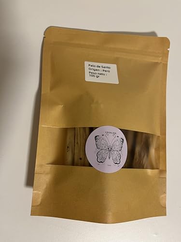 Palo de Santo, 100 gr. (9-14 ud.) Origen Perú - Madera Sagrada para Quemar, meditacion, relajacion y energias positivas