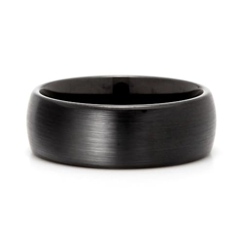 Engravable Black Tungsten Men's 8mm Brushed Ring, ring sizes 8 to 12 - Gifts for Dad3
