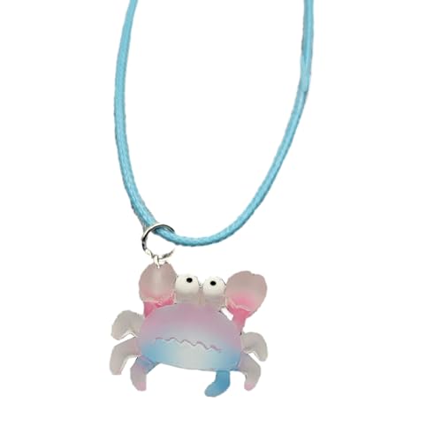 Diogeynu Collar con colgante de caballito de mar con diseño de pez payaso, cadena de clavícula de temperamento, simple, frío, ajustable, línea de cera, collar con colgante de caballito de mar para