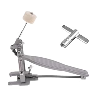 [Material]:Bass drum pedal is made of aluminum alloy material,strong,sturdy and durable [Features]:Kick drum pedal can bring you a full and rhythmic sound,simple and practical [Universal]:Portable single foot kick is suitable for professional drummer...