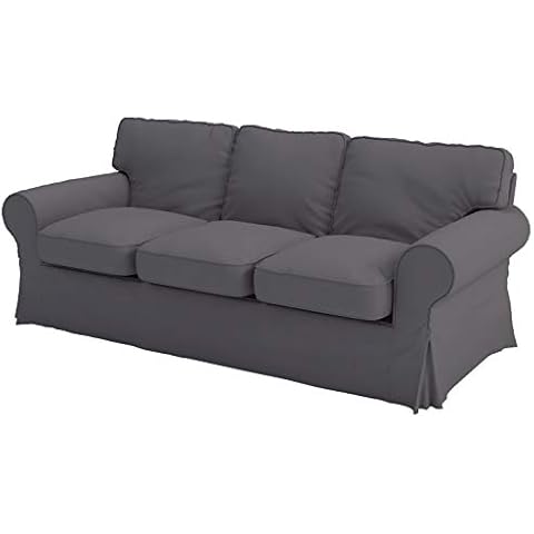 The Heavy Duty Cotton Ektorp 3.5 Seat Width: 98" (Not Regular 3 Seat) Sofa Cover Replacement is Compatible for IKEA Ektorp Three and Half Sofa (Dark Gray) Cover