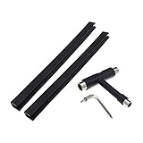 Micro Traders 4PCS Skateboard Deck Nose and Tail Guard Longboard Deck Edge Protector Deck Bumper Strip with Multi-function T Skateboard Tools for Skateboard Longboard