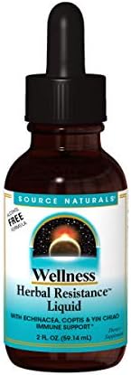 Source Naturals Wellness Herbal Resistance Liquid with Echinacea, Coptis, and Yin Chiao, Immune Support* - Alcohol Free - 2 OZ