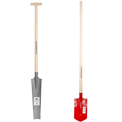 Drainierspaten und Kabelgrabenschaufel aus Spezialstahl mit robustem Stiel von SHW-FIRE