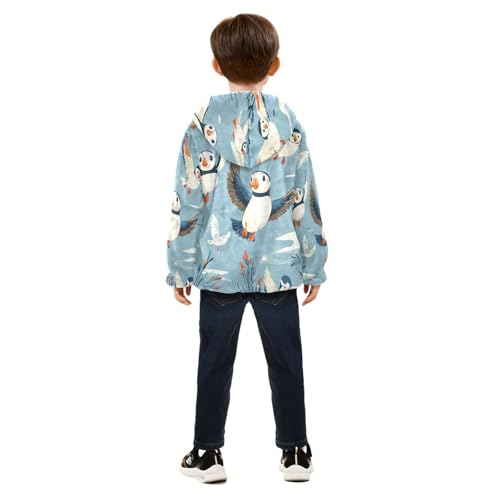 Flying Birds with Clouds Toddler Fleece Jacket Girl Boys Hooded Fleece Jacket Coat Warm Outwear Zip-up 3-10T4