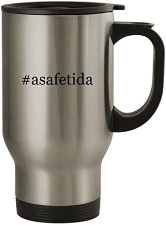 Knick Knack Gifts #asafetida - 14oz Stainless Steel Hashtag Travel Coffee Mug, Silver