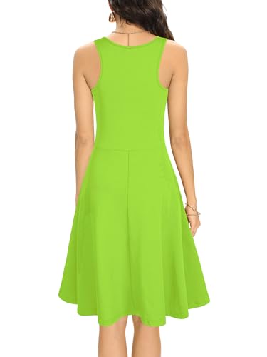 Image of Missufe Women's Sleeveless Racerback Flared Casual Plain Tank Dress