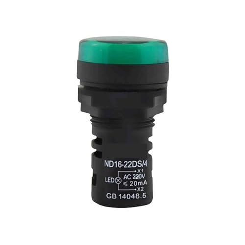 Luz indicadora ND16 220V AC en color verde piloto ND16-22DS/4