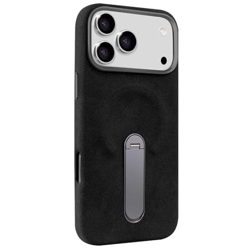 Coque iPhone 17 rigide en cuir noir pour éviter les chutes
