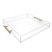 Isaac Jacobs Clear Acrylic Tray with Handle (15x15, Clear with Gold Handle)
