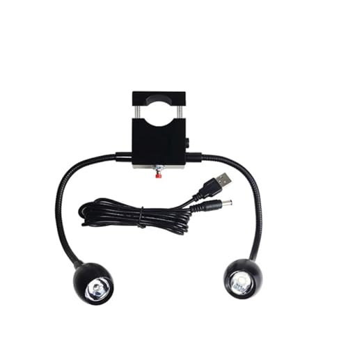 ラボ用顕微鏡アクセサリー 6W 6500K 顕微鏡 USB デュアル LED グースネック 調節可能なスポットライト 照明ランプ 産業用 ステレオ デジタルカメラ はんだ付け修理用