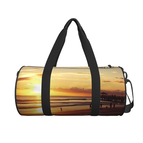 Sunset Beach Duffle Bag for Women Men Personal Item Travel Bags Canvas Weekender Overnight Bag Lightweight Sports Tote Gym Bags Carry On Luggage Bag2