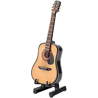 Mini guitare miniature en bois avec support de guitare et étui pour la maison, le bureau (10 cm) – Image 6