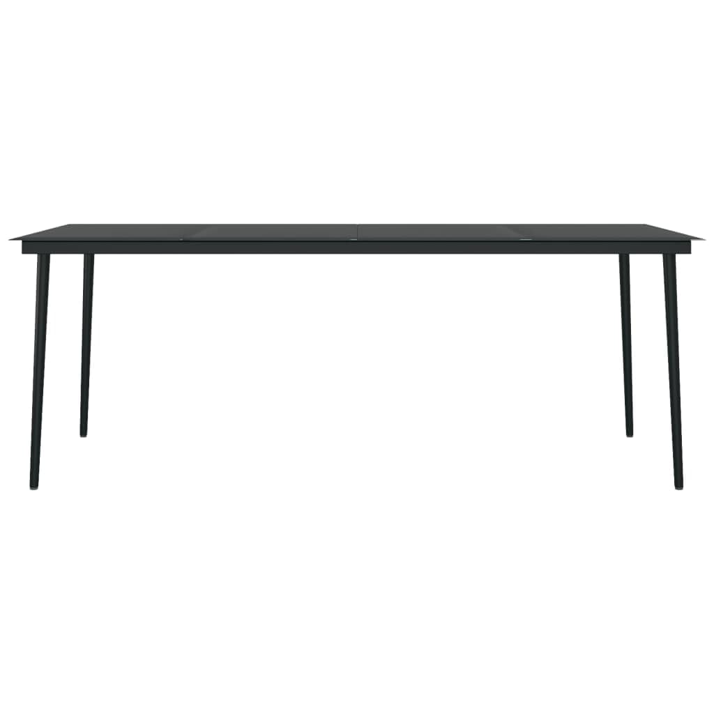 Juego de comedor para patio, 9 piezas con cojines, jardín, terraza, balcón, patio trasero, comedor, mesa y silla, ratán de polietileno y vidrio 6