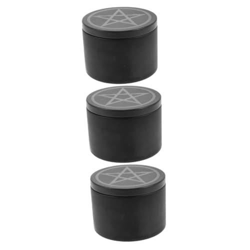 BATHVEVE Lata De Almacenamiento De Escritorio Tarro De Avena Durante La Noche Tarros De Miel Con Tapa y Cazo Latas De Té Tapas Tarros De Cristal Estaño Frasco Hierro Forjado Black